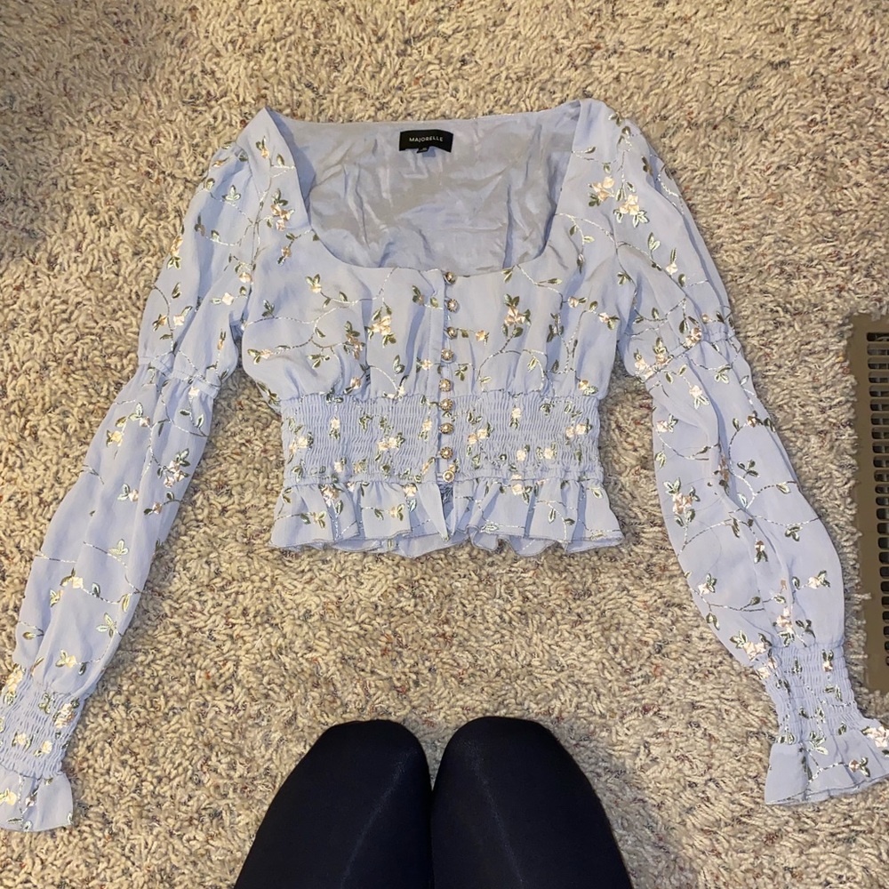 Majorelle cropped flower top